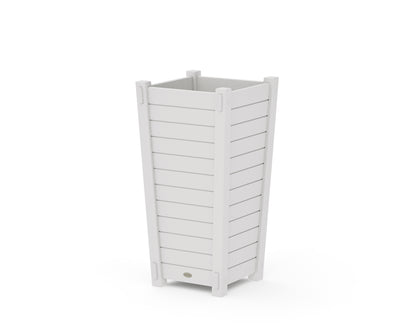 POLYWOOD Nautical Tapered Square Planter Box in Vintage White