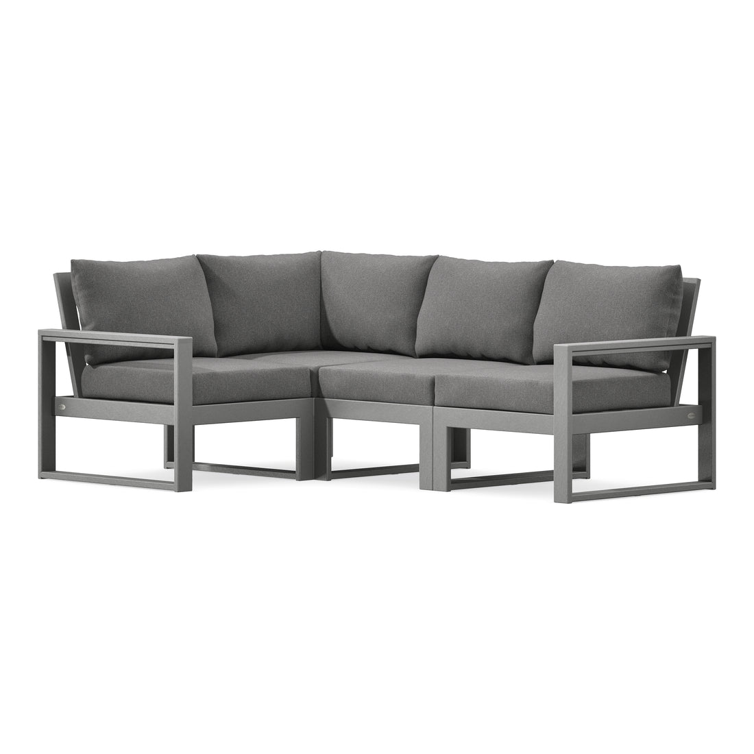 POLYWOOD EDGE 4-Piece Modular Deep Seating Set in Slate Grey