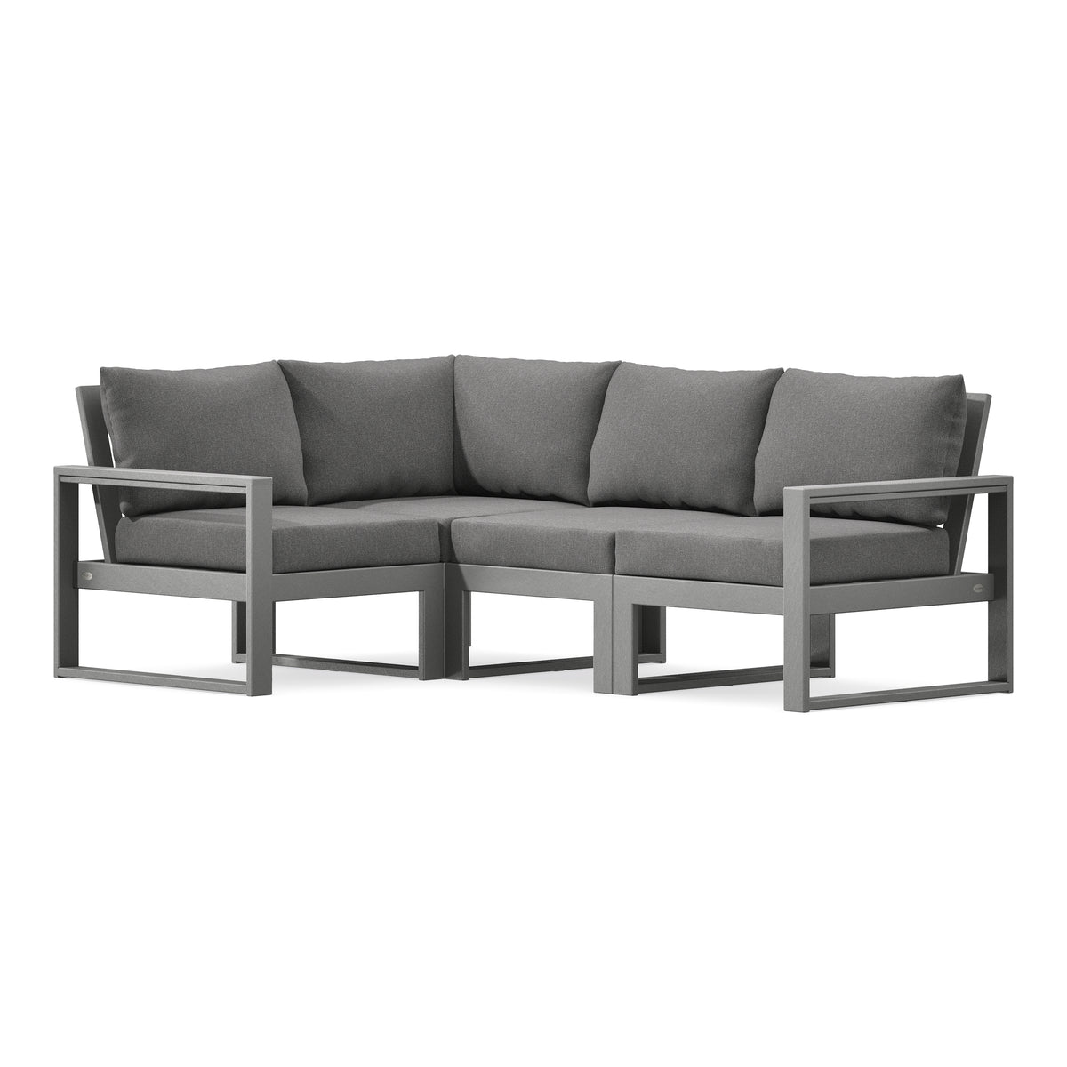 POLYWOOD EDGE 4-Piece Modular Deep Seating Set in Slate Grey