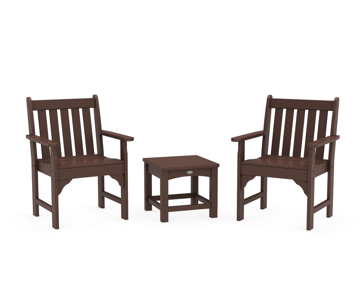 POLYWOOD Vineyard 3-Piece Garden Chair Set in Mahogany