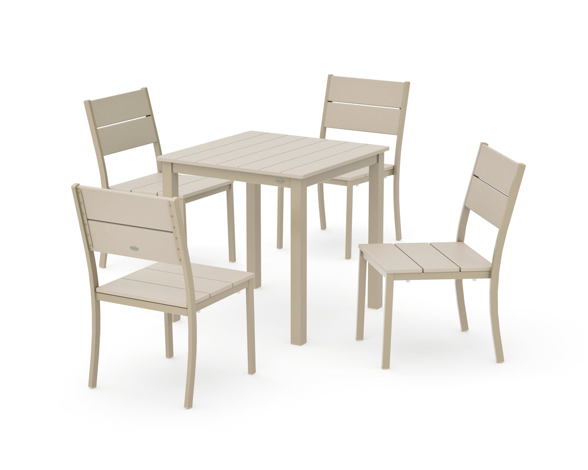 POLYWOOD Main Street 5-Piece Square Dining Set- Small in Sand / Sand