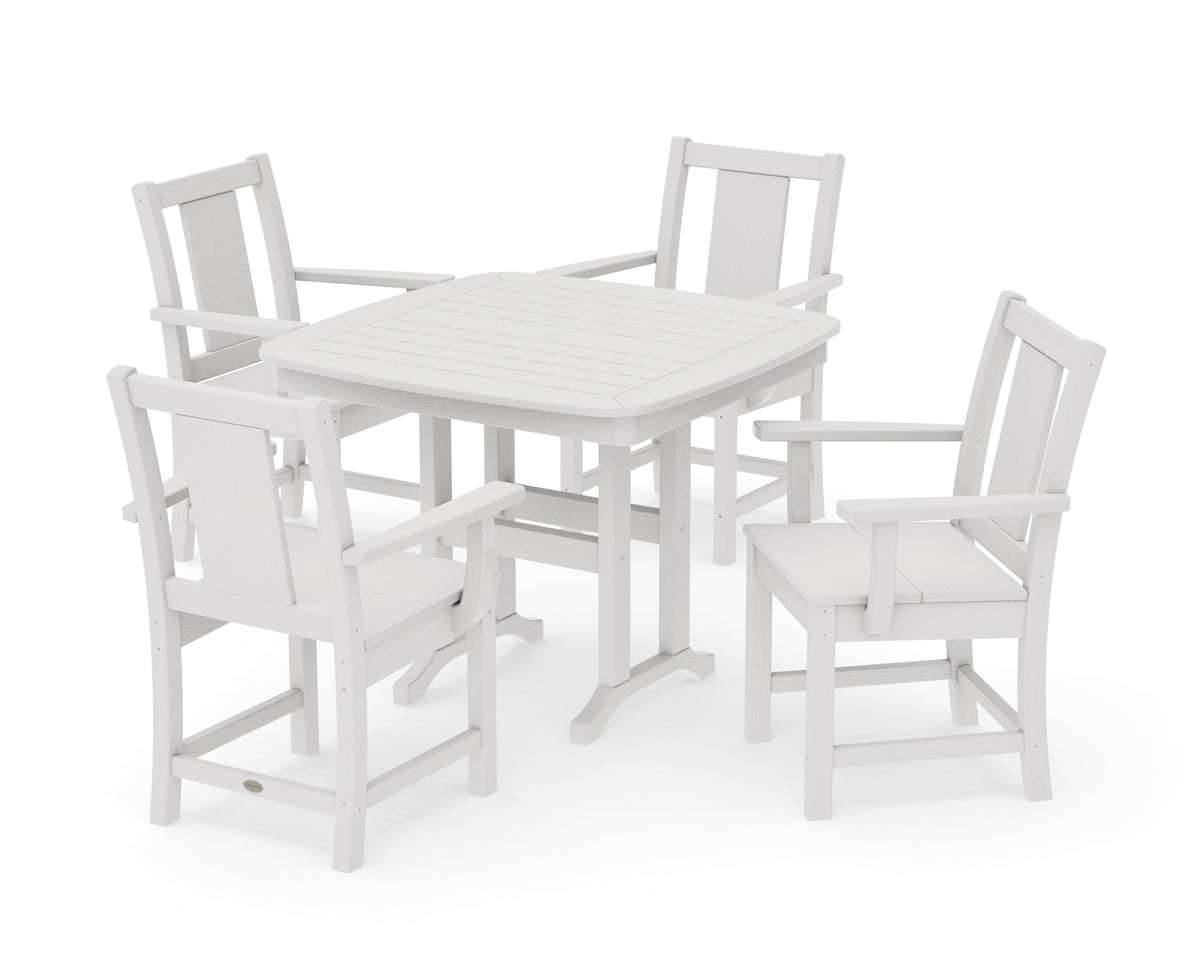 POLYWOOD Prairie 5-Piece Dining Set in Vintage White