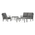 POLYWOOD Braxton 4-Piece Deep Seating Set in Slate Grey
