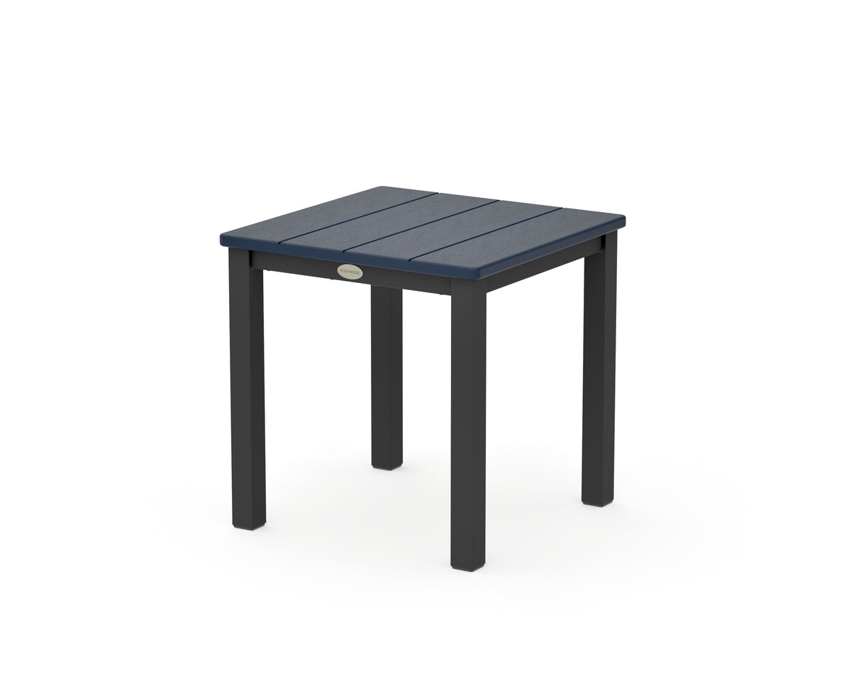 POLYWOOD Main Street 18" Side Table in Black / Navy