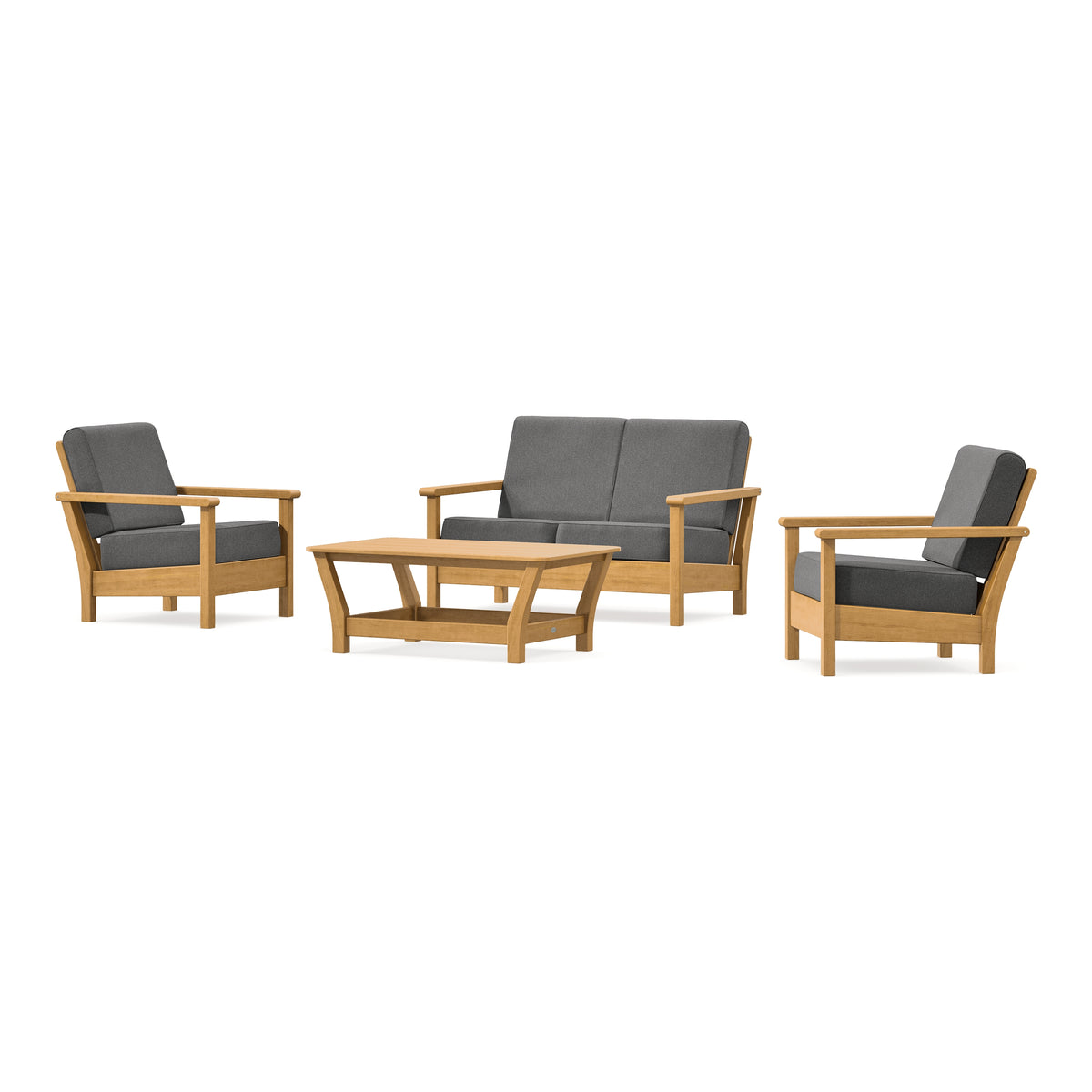 POLYWOOD Harbour 4-Piece Deep Seating Set in Natural