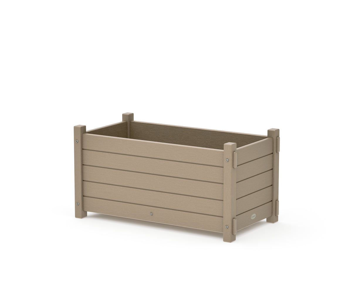 POLYWOOD Nautical Rectangle Double Planter Box in Vintage Sahara