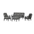 POLYWOOD Prairie 6-Piece Lounge Sofa Set in Black