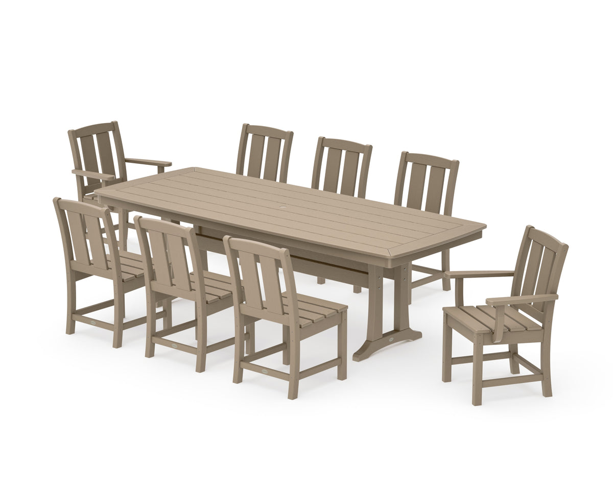 POLYWOOD Mission 9-Piece Dining Set with Trestle Legs in Vintage Sahara