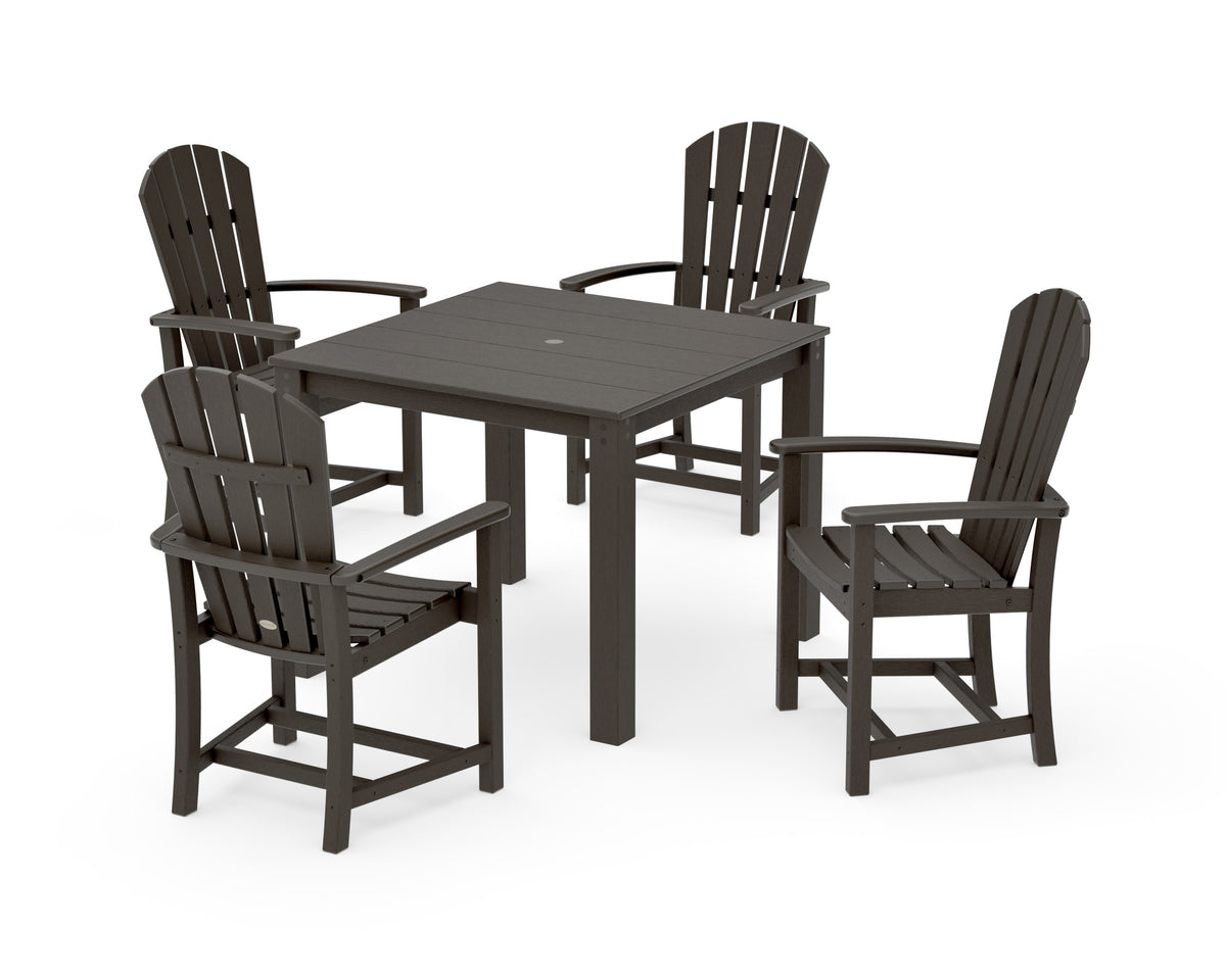 POLYWOOD Palm Coast 5-Piece Parsons Dining Set in Vintage Coffee