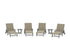 POLYWOOD 6-Piece Coastal Woven Chaise with Arms and Wheels Lounge Set in Slate Grey / Dune Grass