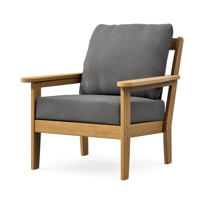 POLYWOOD Cottage Deep Seating Chair in Natural / Ash Charcoal