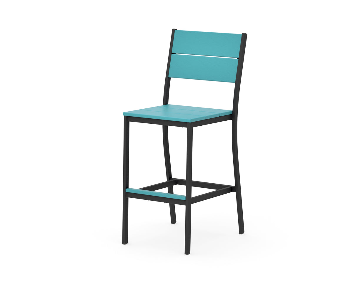 POLYWOOD Main Street Bar Side Chair in Black / Aruba