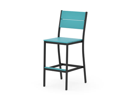 POLYWOOD Main Street Bar Side Chair in Black / Aruba