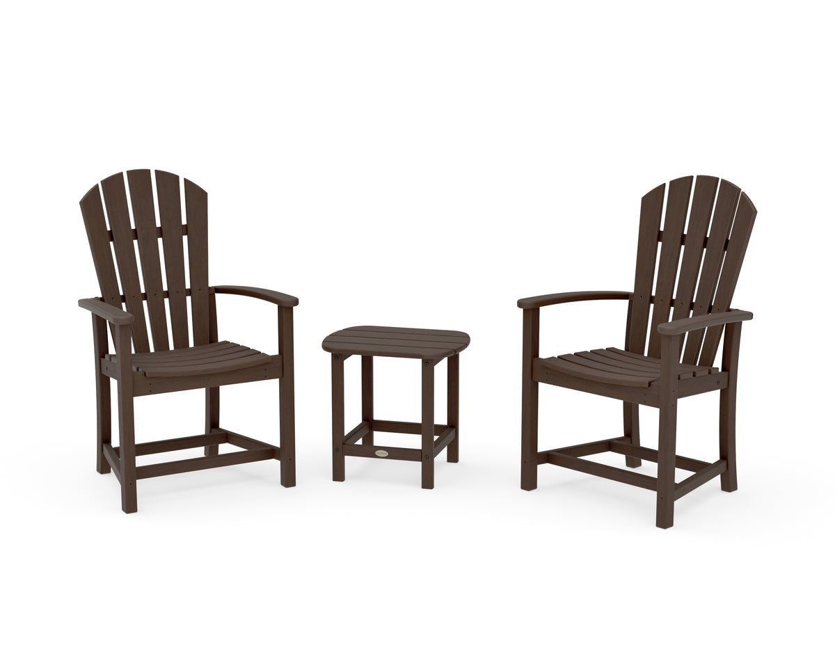 POLYWOOD Palm Coast 3-Piece Upright Adirondack Chair Set in Kona