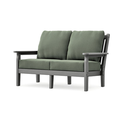 POLYWOOD Chippendale Deep Seating Loveseat in Slate Grey / Cast Sage