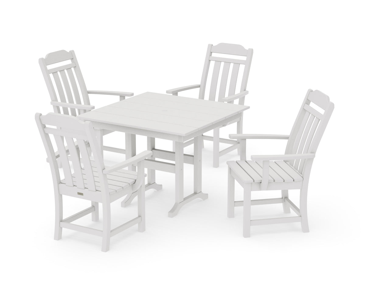 POLYWOOD Cottage 5-Piece Farmhouse Dining Set in Vintage White
