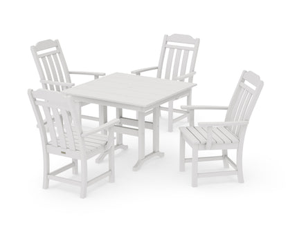 POLYWOOD Cottage 5-Piece Farmhouse Dining Set in Vintage White