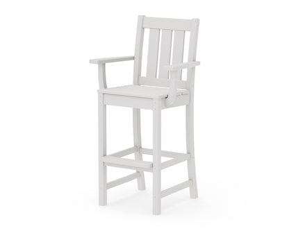 POLYWOOD Oxford Bar Arm Chair in Vintage White