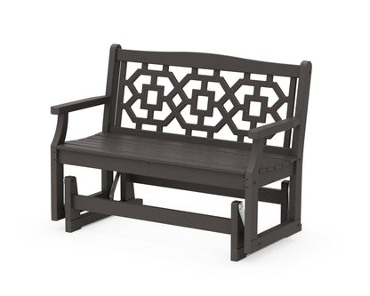 POLYWOOD Chinoiserie 48" Glider in Vintage Coffee