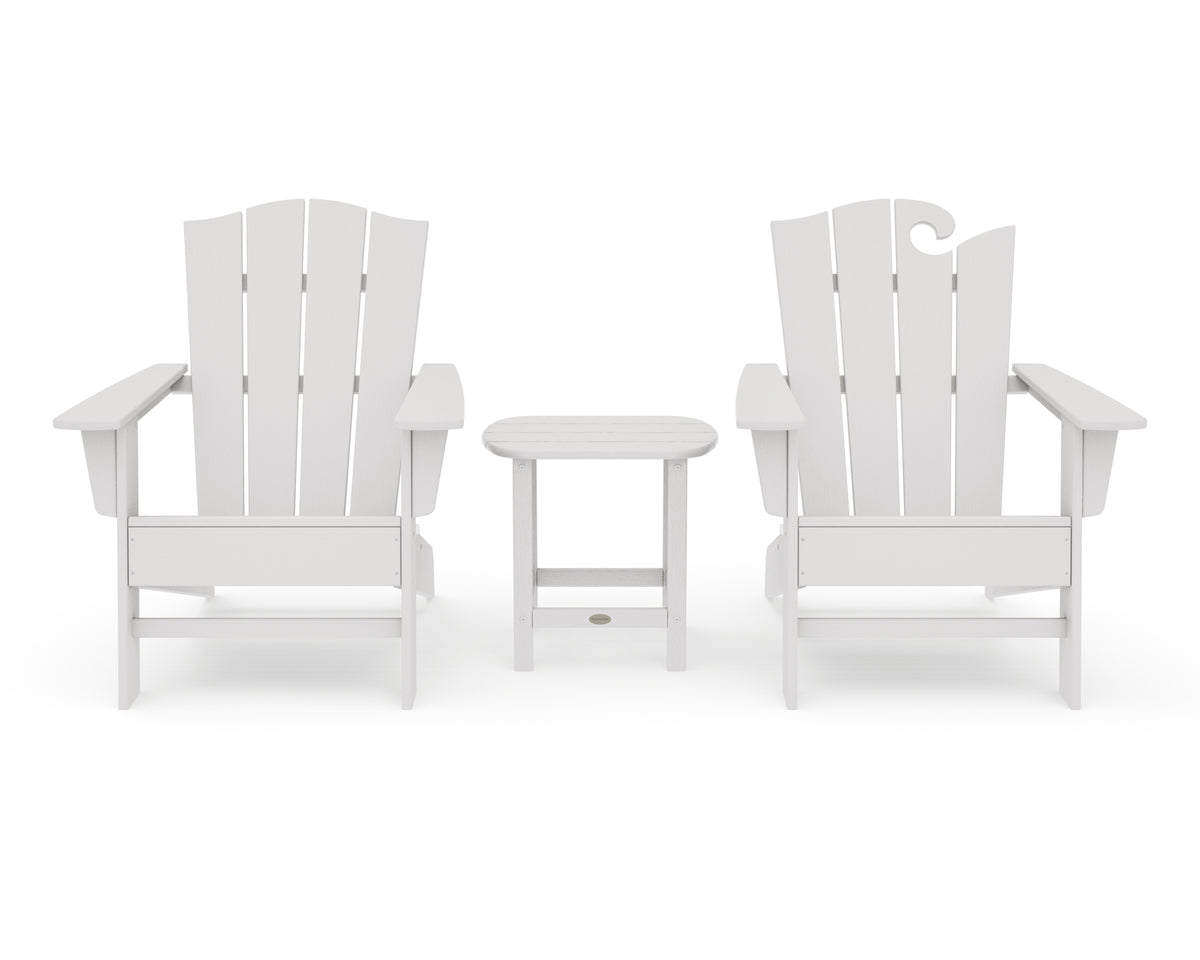 POLYWOOD Wave Collection 3-Piece Set in Vintage White