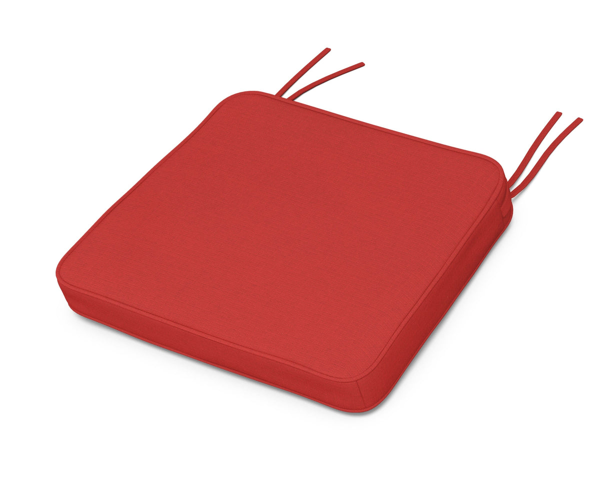 POLYWOOD Chinoiserie Arm Chair Seat Cushion in Crimson Linen