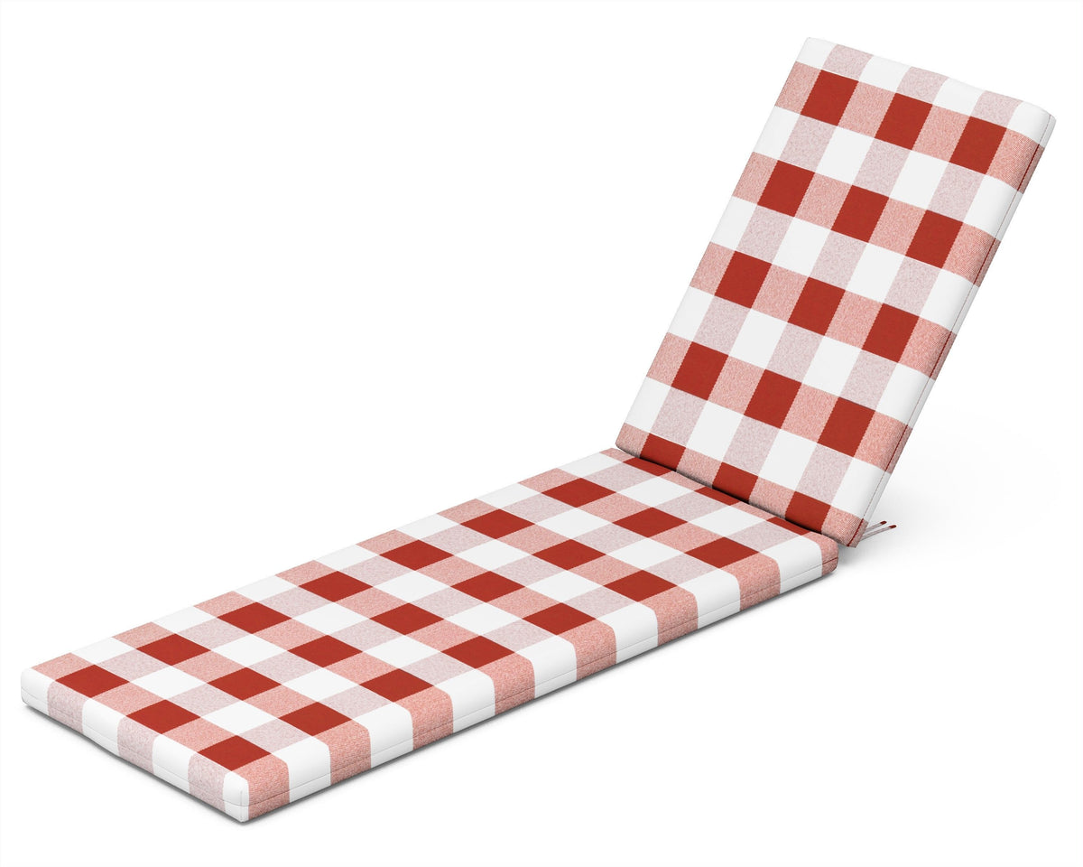 POLYWOOD Chaise Cushion in Buffalo Plaid Crimson