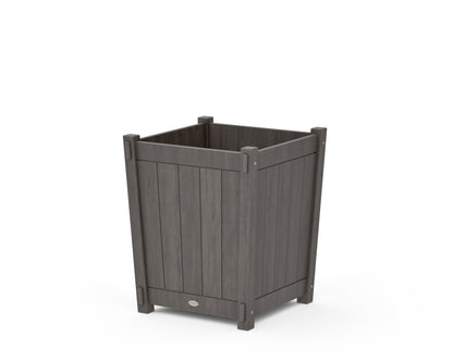 POLYWOOD Vineyard Large Tapered Square Short Planter Box in Driftwood