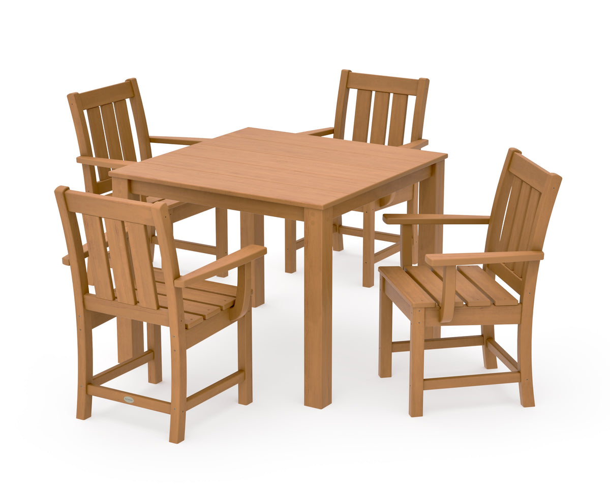 POLYWOOD Oxford 5-Piece Parsons Dining Set in Natural