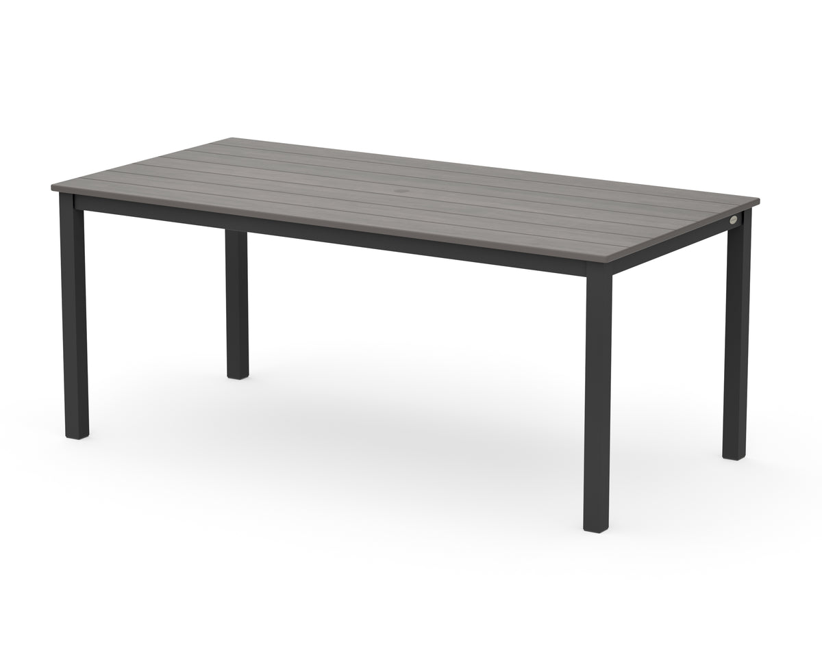 POLYWOOD Main Street 36" x 72" Dining Table in Black / Driftwood