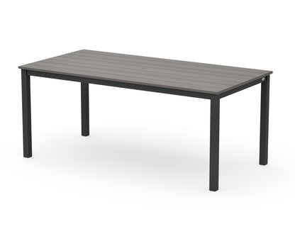 POLYWOOD Main Street 36" x 72" Dining Table in Black / Driftwood