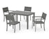 POLYWOOD Main Street 5-Piece Dining Set with Main Street 30 x 48 Dining Table in Charcoal / Slate Grey