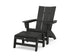 POLYWOOD Modern Grand Adirondack Chair with Ottoman in Black