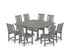 POLYWOOD Oxford Side Chair 9-Piece Square Dining Set with Trestle Legs in Slate Grey
