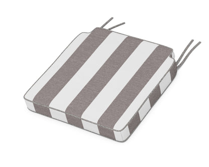 POLYWOOD Acadia Dining Side Seat Cushion in Cabana Stripe Grey Mist