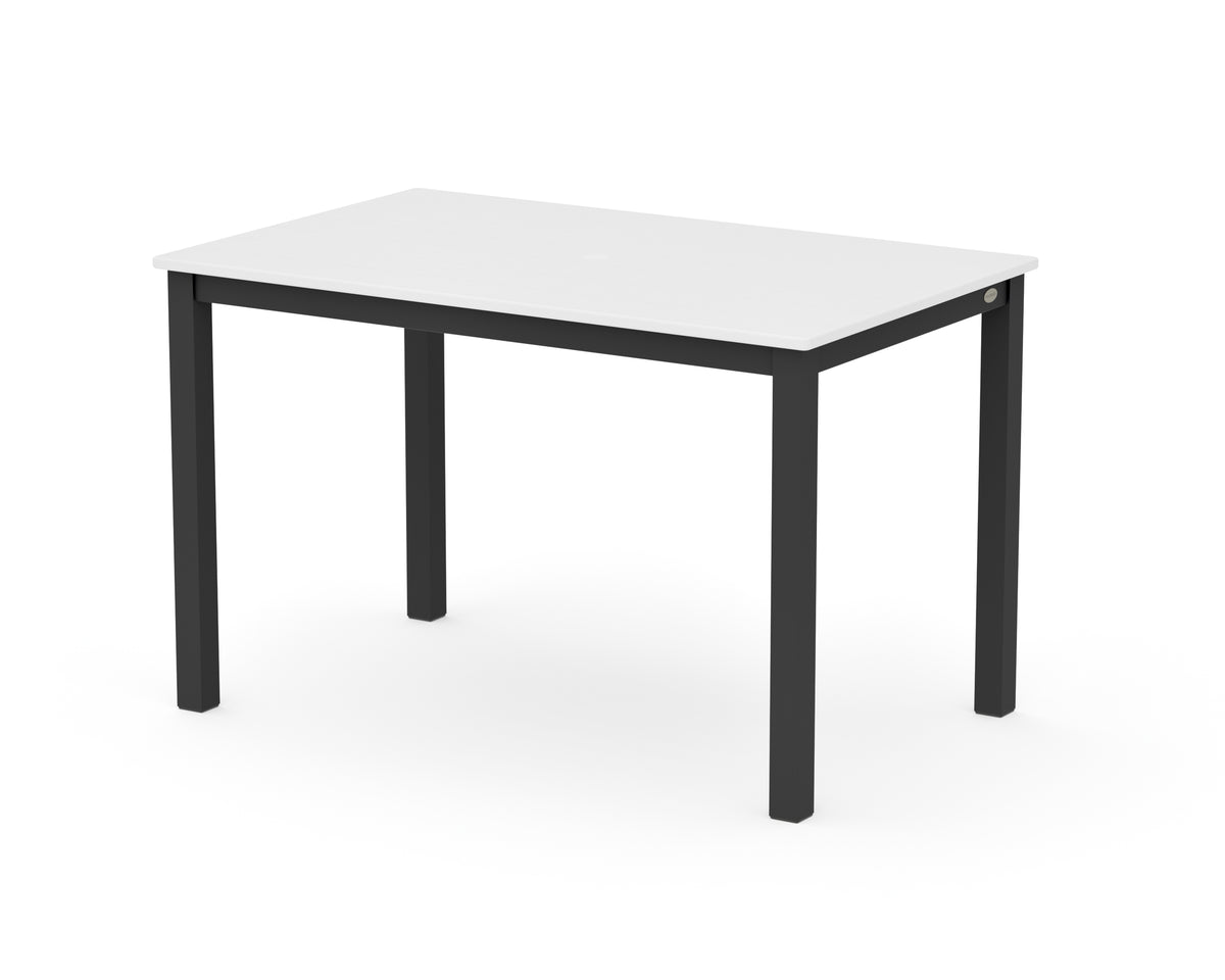 POLYWOOD Main Street 30 x 48 Dining Table in Black / White