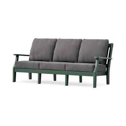 POLYWOOD Chinoiserie Deep Seating Sofa in Green / Ash Charcoal