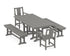 POLYWOOD Prairie 5-Piece Farmhouse Dining Set with Benches in Slate Grey
