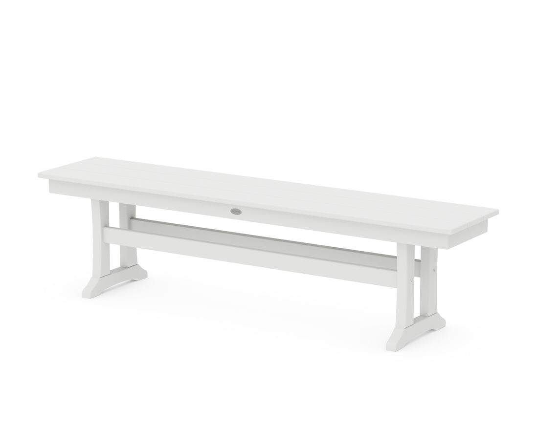 POLYWOOD Farmhouse Trestle 65" Bench in White