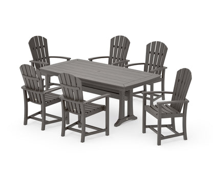 POLYWOOD Palm Coast 7-Piece Dining Set with Trestle Legs in Driftwood