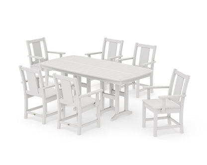 POLYWOOD Prairie Arm Chair 7-Piece Dining Set in Vintage White