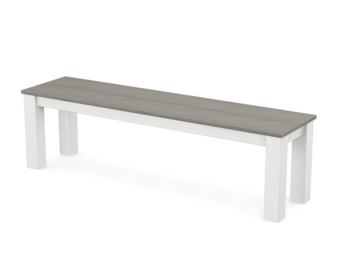 POLYWOOD Parsons 60" Bench in White / Driftwood