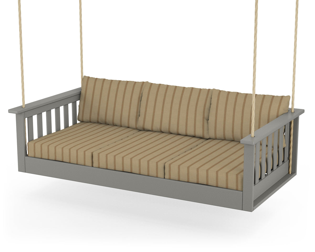POLYWOOD Vineyard Daybed Swing in Slate Grey / Unwind Driftwood