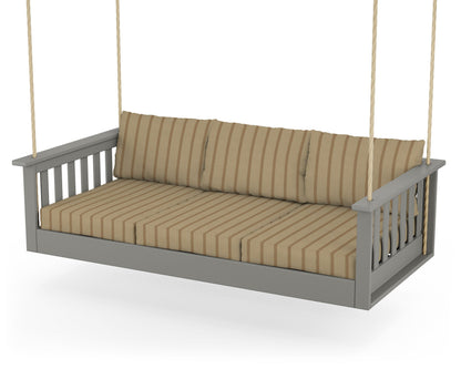 POLYWOOD Vineyard Daybed Swing in Slate Grey / Unwind Driftwood