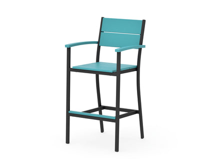 POLYWOOD Main Street Bar Arm Chair in Black / Aruba