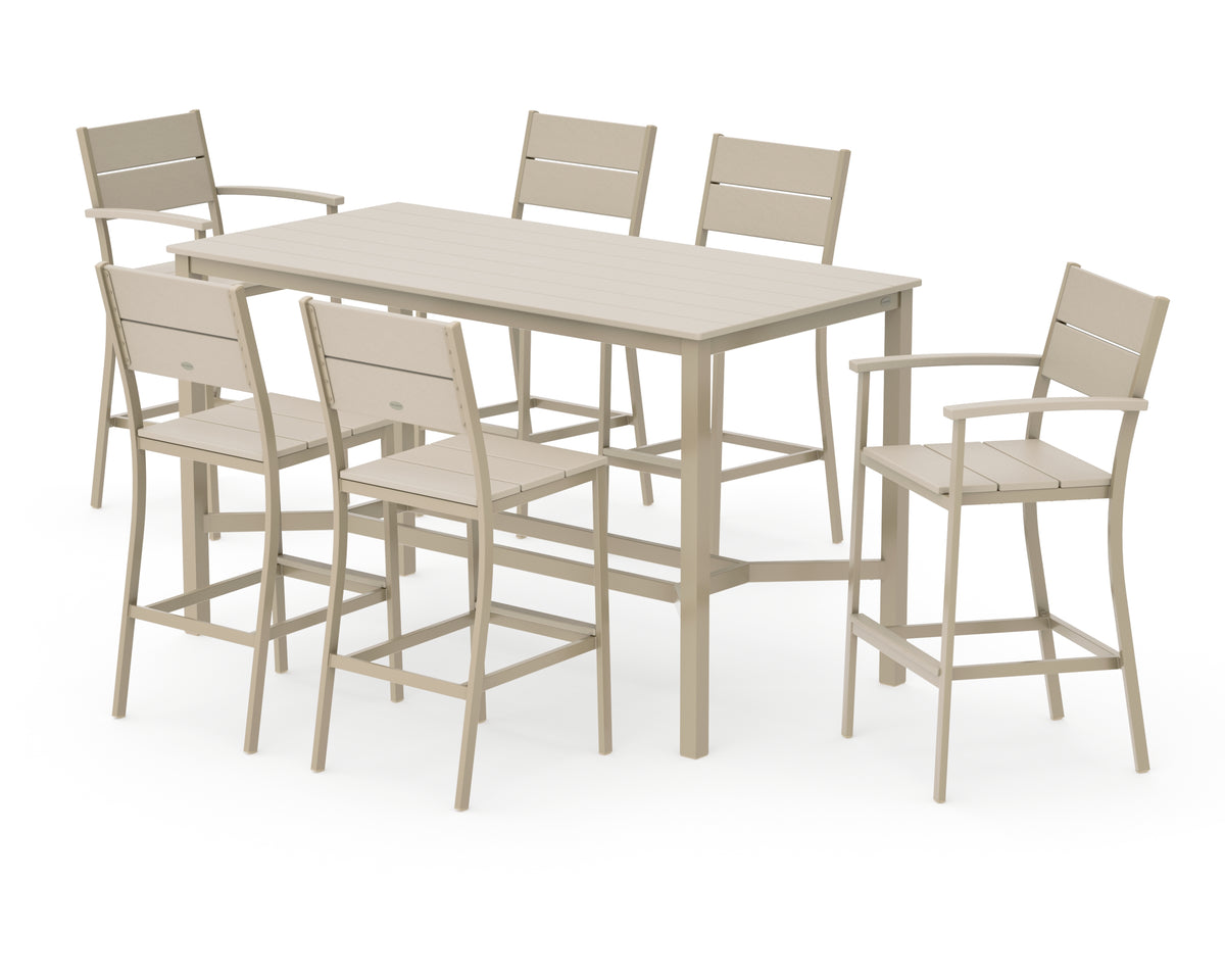 POLYWOOD Main Street 7-Piece Bar Set in Sand / Sand