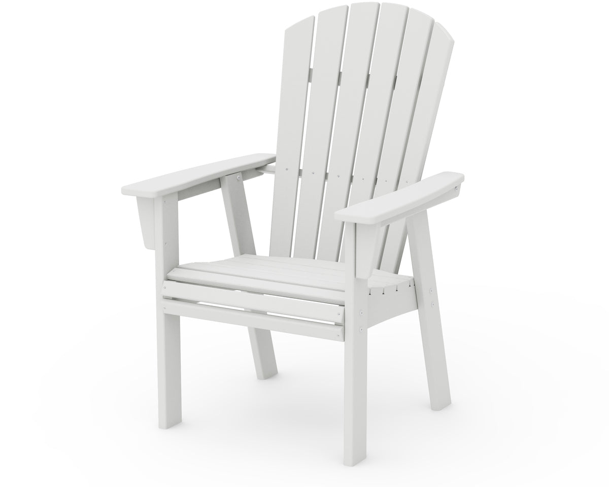 POLYWOOD Nautical Curveback Adirondack Dining Chair in Vintage White