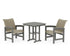 POLYWOOD Coastal Woven 3-Piece Dining Set in Slate Grey / Dune Grass