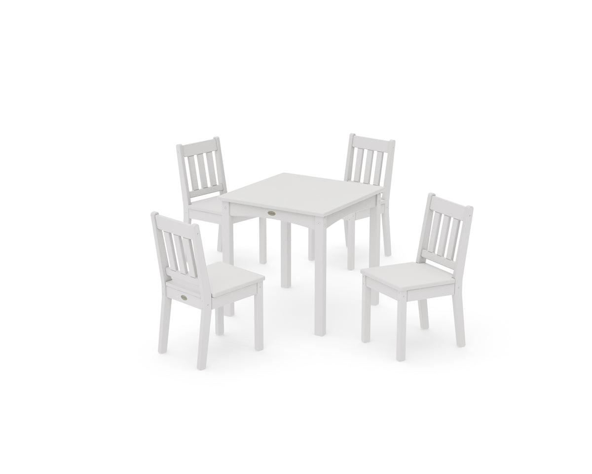 POLYWOOD Vineyard Kids 5-Piece Dining Set in Vintage White