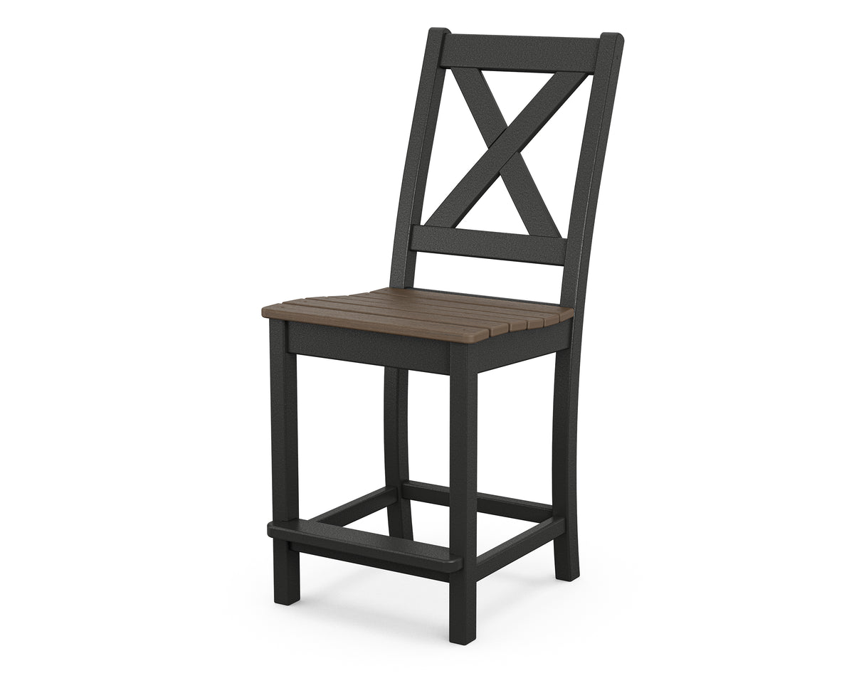 POLYWOOD Braxton Counter Side Chair in Black / Kona
