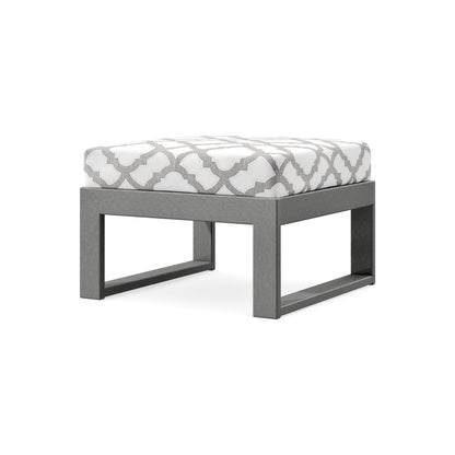 POLYWOOD Modular Ottoman - Modern in Slate Grey / Trellis Grey Mist